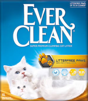 Confezione Ever Clean Litterfree Paws 6L – lettiera gatti e gattini con carbone attivo

