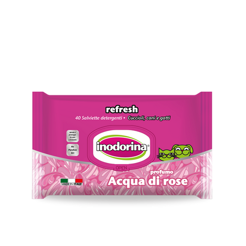 Inodorina Refresh 40 salviette - Profumazione Acqua di Rose