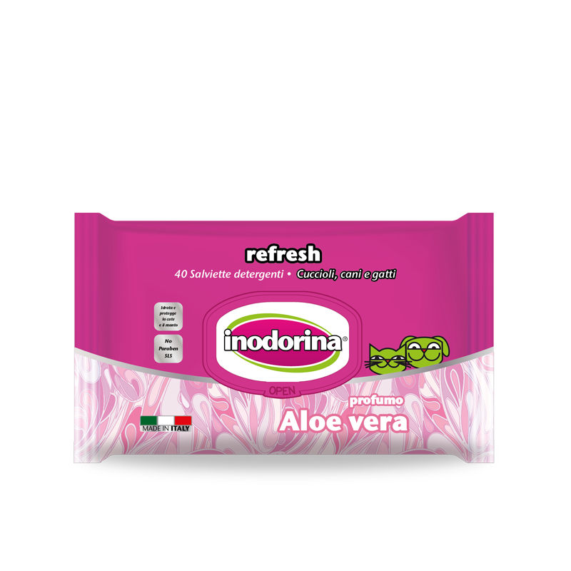 Inodorina Refresh 40 salviette - Profumazione Aloe Vera