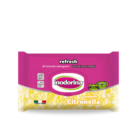 Inodorina Refresh 40 salviette - Profumazione Citronella