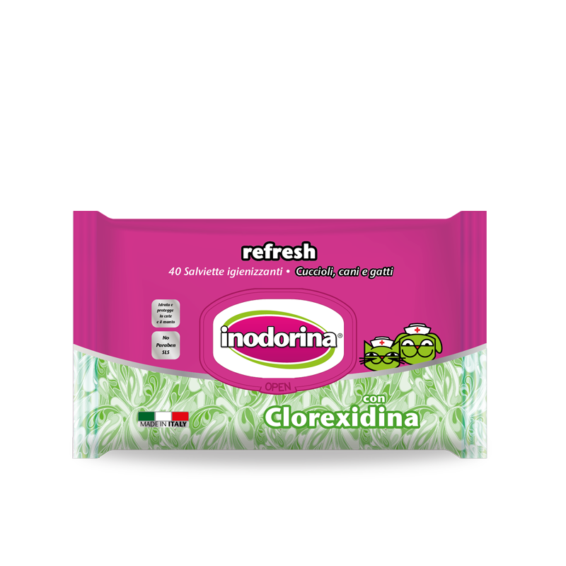 Inodorina Refresh 40 salviette - con Clorexidina