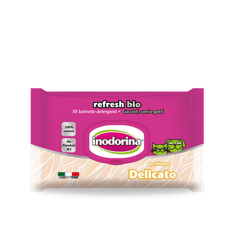 Inodorina Refresh Bio 30 salviette - Profumazione Delicata 100% cotone