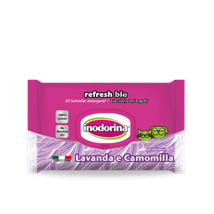 Inodorina Refresh Bio 30 salviette - Profumazione Lavanda e Camomilla 100% cotone