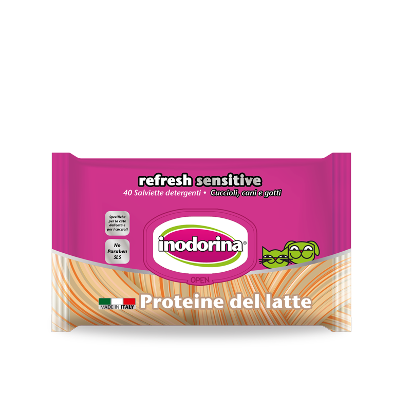 Inodorina Refresh Sensitive 40 salviette - Profumazione Proteine del Latte