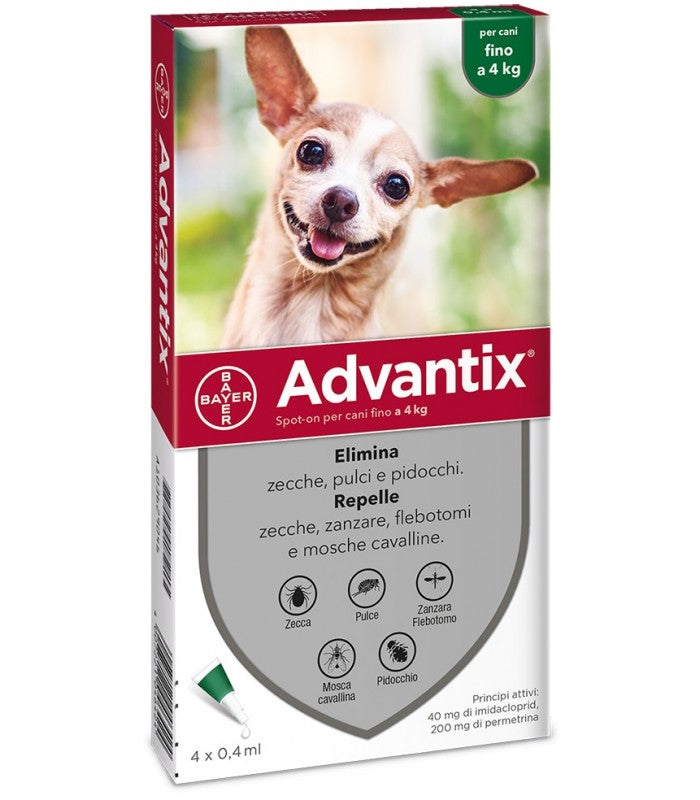 Advantix, antiparassitario spot-on cane fino a 4kg