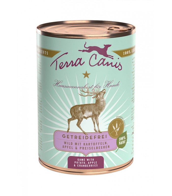 Terra Canis Grain Free selvaggina con patate, mela e mirtilli rossi 400 gr